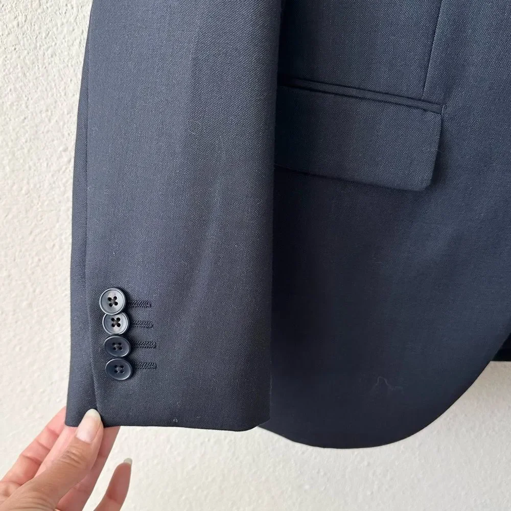 Theory Xylo NP Ostro Wool Blazer Jacket in Navy Blue Size 36R_6